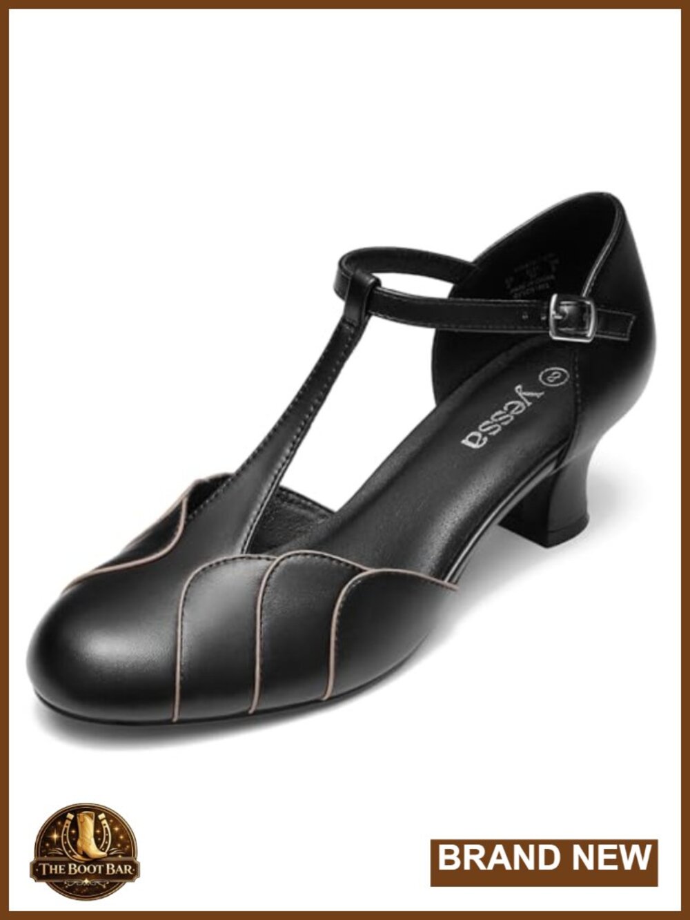 Faux Leather T-Strap Vintage Dance Shoes, 2" Heel Gatsby Flapper